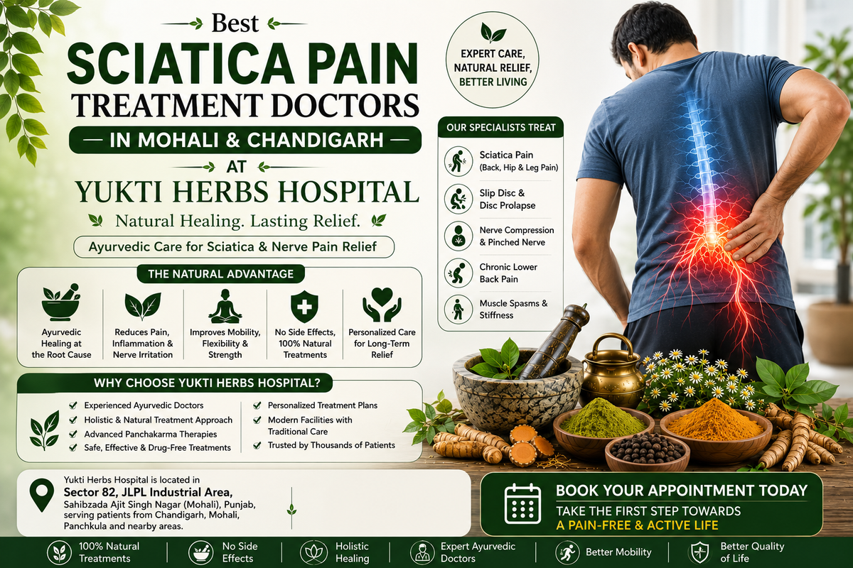 Best Sciatica Pain Treatment Doctors in Mohali & Chandigarh – Yukti Herbs Hospital