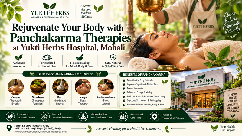 Rejuvenate Your Body with Panchakarma Therapies at Yukti Herbs Hospital, Mohali